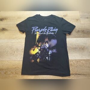 Black 'Purple Rain' Graphic Short Sleeve Tee The Prince Estate Sz S